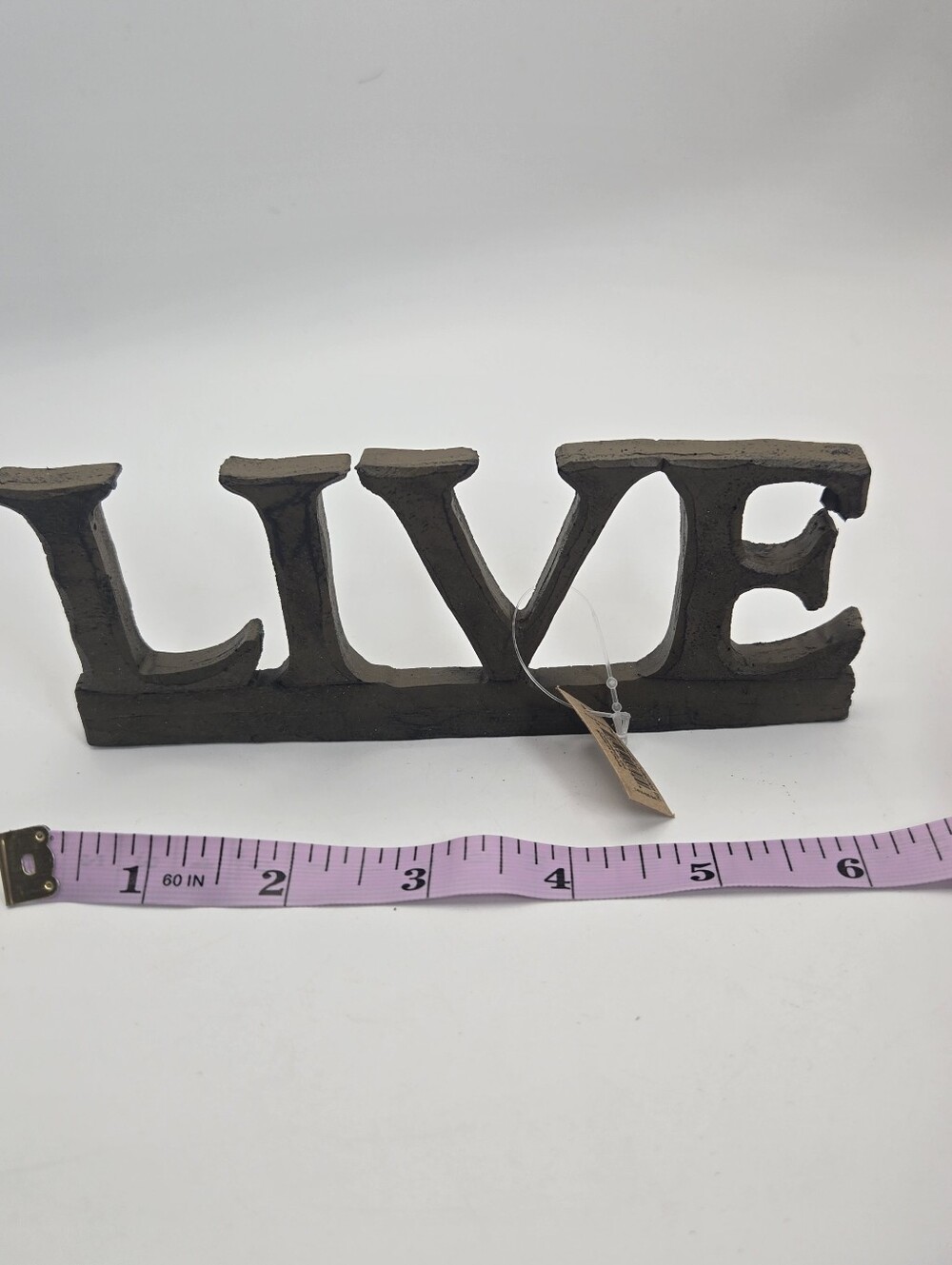 Live Resin Sign Wood Look Light Brown Resin